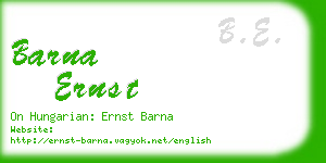 barna ernst business card